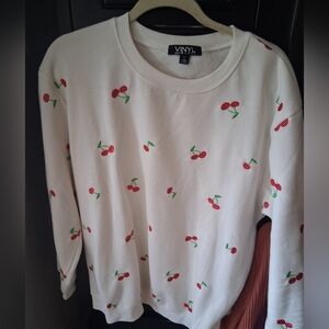 Cute Cherry Print Crewneck Sweatshirt